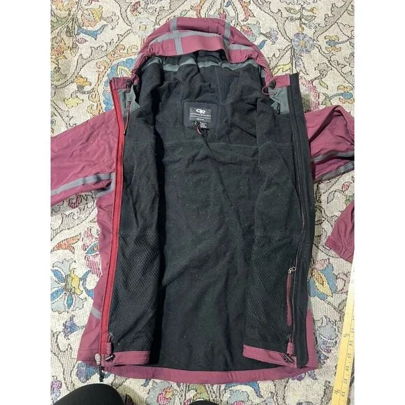 Women's Outdoor Research Coat Jacket Purple Large Hooded Zip Pockets Tactical - Picture 11 of 11